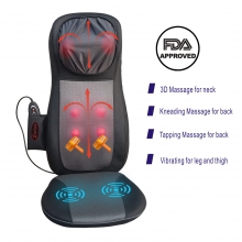 Massage Chair, Chair Massager for Back and Neck, Sotion Shiatsu, Kneadiing, Tapping Massage Seat Pad with Heat and Height Adjustment for Pain and Stress Relief of Neck, Back, Shoulder, Thighs and Hips